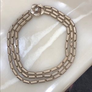 Vintage Brushed Gold Tone Necklace